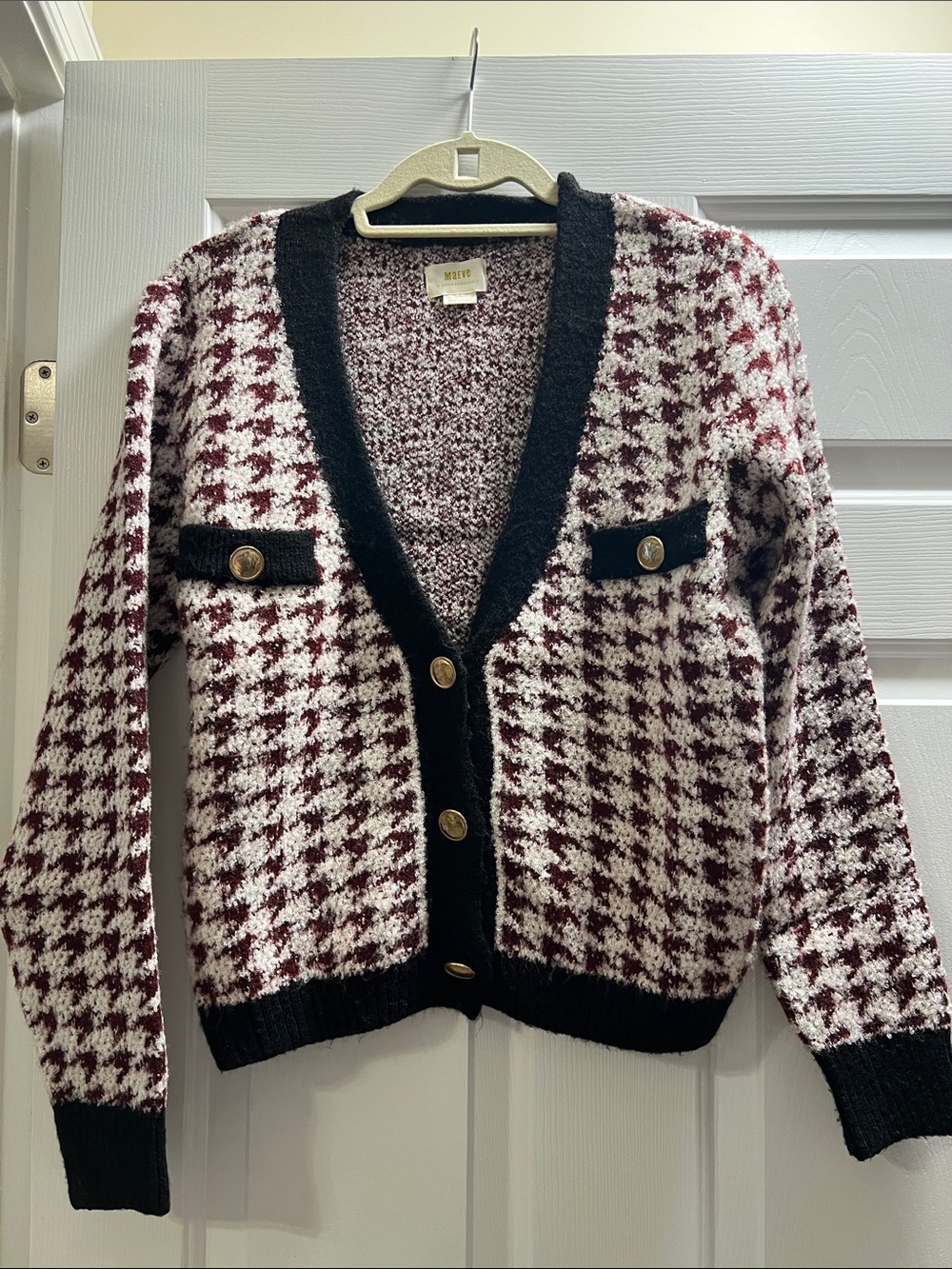 Anthropologie Maeve houndstooth cardigan